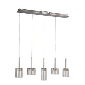Transglobe 5-Light Polished Chrome LED Island Pendant with Clear Glass